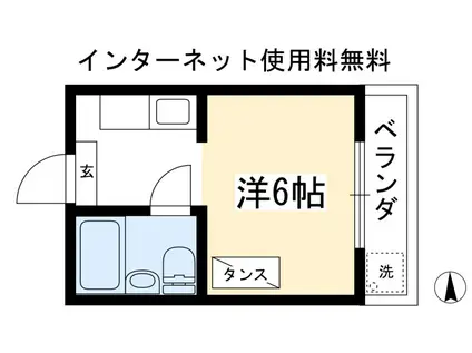 コーポよねだ(1K/2階)の間取り写真