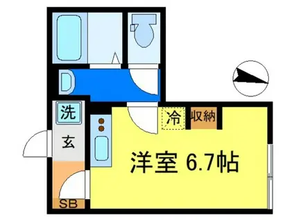IXO 上一色(ワンルーム/2階)の間取り写真