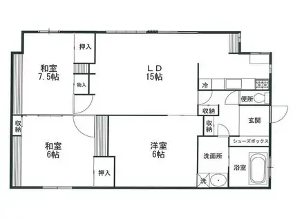 ハイムユニコン(2SLDK/1階)の間取り写真