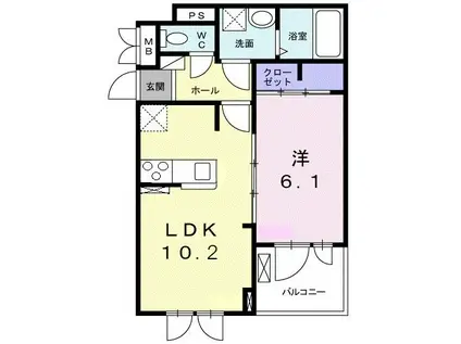 アルモニーメゾン(1LDK/2階)の間取り写真