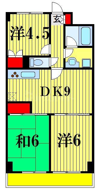 YS習志野台(2LDK/2階)の間取り写真