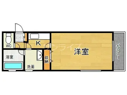 MSコート(1K/4階)の間取り写真