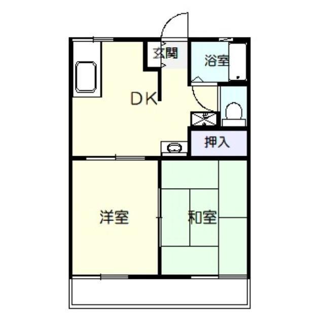 パルコA(2DK/1階)の間取り写真