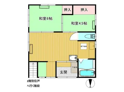 風間アパート(3DK/2階)の間取り写真