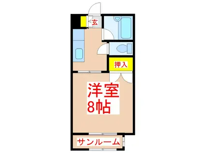 太陽ハイツ(1K/2階)の間取り写真