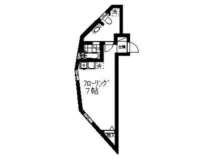 辰巳ビル(ワンルーム/4階)の間取り写真