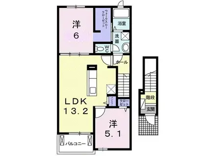 グレーシア光V(2LDK/2階)の間取り写真