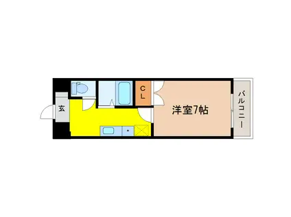 ハイツ河原町(1K/3階)の間取り写真