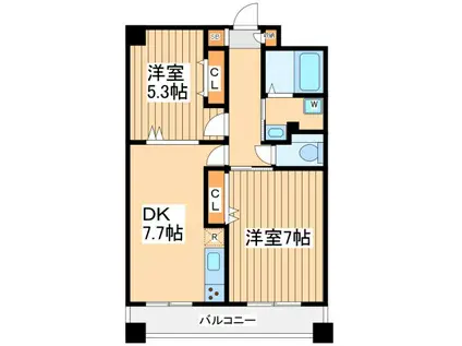 ケーエス柿生(2DK/4階)の間取り写真