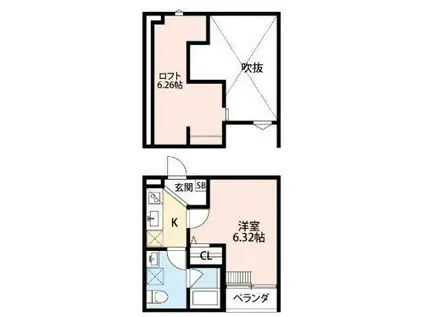 NOIX SIX(1K/1階)の間取り写真