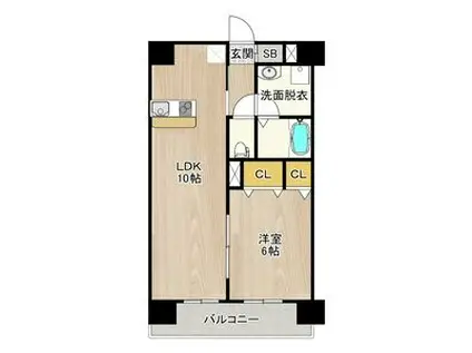 シティ スパイヤ新神戸(1LDK/5階)の間取り写真