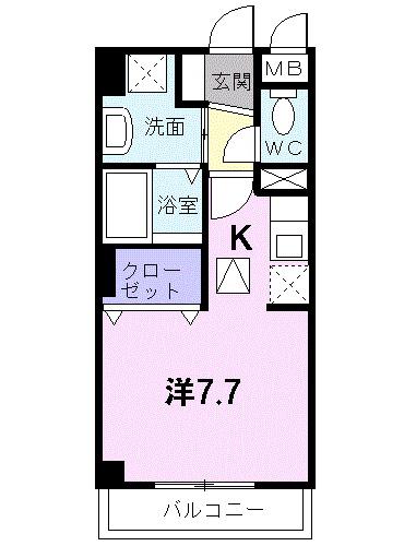 YI アイリス(ワンルーム/1階)の間取り写真