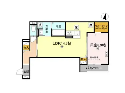 METEOR GRAND(1LDK/3階)の間取り写真