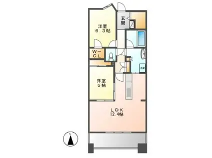 MELIV上前津 旧アーデン上前津(2LDK/5階)の間取り写真