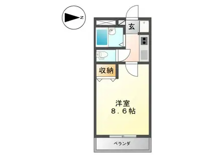 エステート山下(1K/1階)の間取り写真