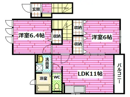 SUNLIT・Y(2LDK/2階)の間取り写真