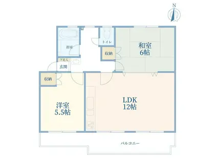 田園青葉台団地10号棟(2LDK/1階)の間取り写真