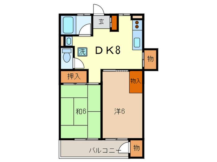 別所伊藤ビル(2DK/4階)の間取り写真