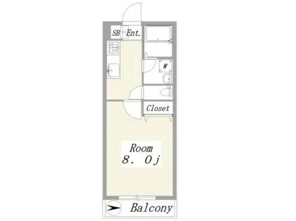 LARGE ET LOURD 西東京(1K/1階)の間取り写真