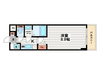 プライムアーバン御堂筋本町(1K/11階)の間取り写真