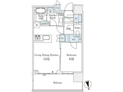 パークコート浜離宮ザタワー(1LDK/18階)の間取り写真