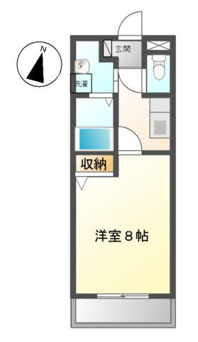 プリミエールI・T(1K/2階)の間取り写真