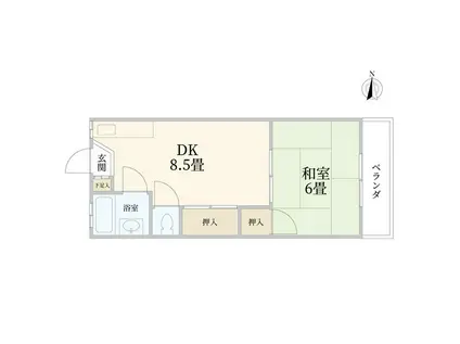 JR山手線 渋谷駅 徒歩10分 無 女性限定 収納有 2階(1DK/2階)の間取り写真