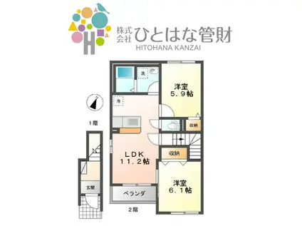 メープルコープ(2LDK/2階)の間取り写真