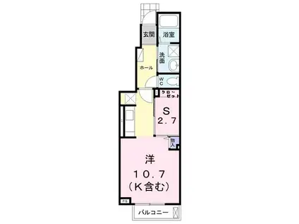 メゾン・ド・ルミエール A(ワンルーム/1階)の間取り写真