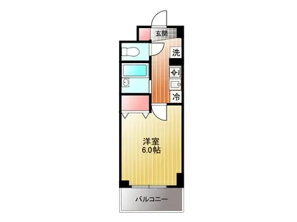 セレーノ武蔵野(1K/2階)の間取り写真