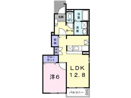アヴァン パルク E(1LDK/1階)の間取り写真