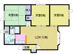 パークシテーフジサワA(3LDK/2階)の間取り写真