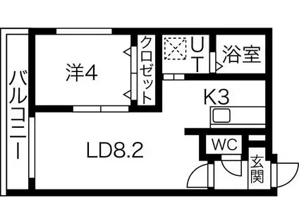 RS3-2(1LDK/4階)の間取り写真