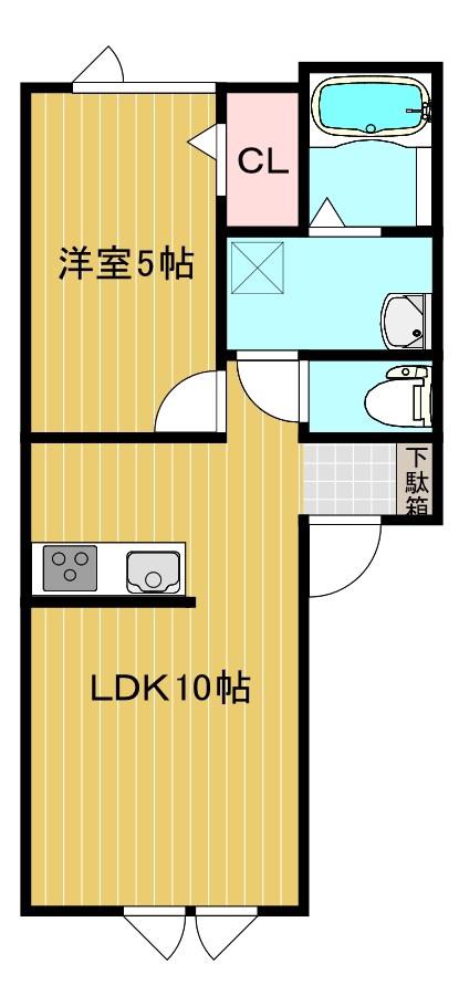 POLARIS MIWA(1LDK/2階)の間取り写真