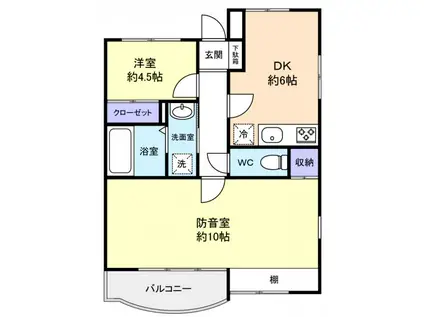 エーデルハイツ(2DK/3階)の間取り写真