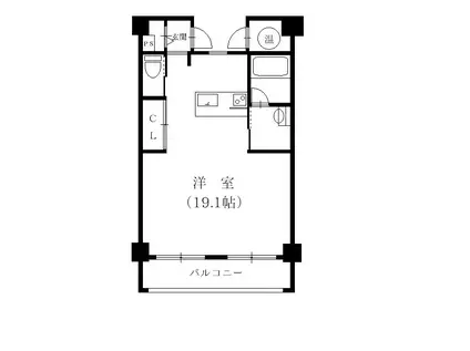パークハウス向陽(ワンルーム/3階)の間取り写真