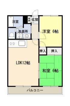 メルベーユN(2LDK/4階)の間取り写真