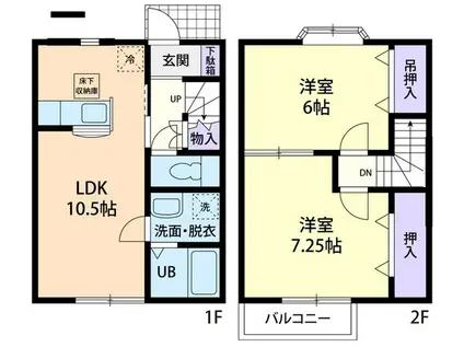 サニーヒルS&A(2LDK/1階)の間取り写真