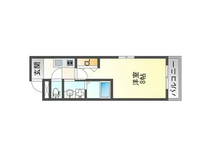 リアコート塚本(1K/4階)の間取り写真