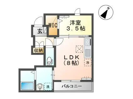 ウェルコートII(1LDK/1階)の間取り写真