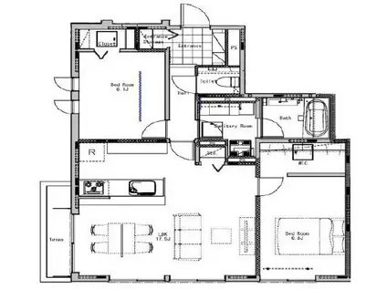 LA VIE RADIEUSE ラ ヴィ ラディユズ(2LDK/1階)の間取り写真
