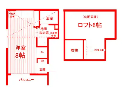 MOKU(ワンルーム/4階)の間取り写真