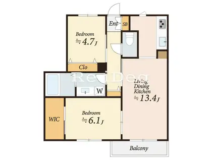ニューノース弐番館(2LDK/3階)の間取り写真