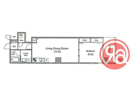 BROAD阿倍野阪南町RESIDENCE(1LDK/8階)の間取り写真