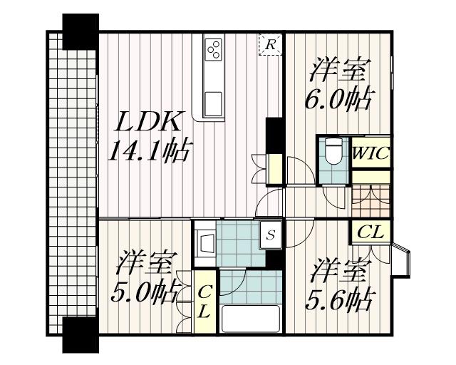 センチュリー千葉みなと(3LDK/6階)の間取り写真