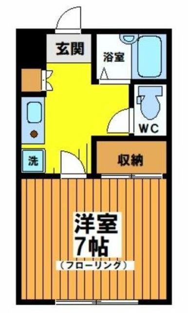 レジデンス松原(1K/1階)の間取り写真