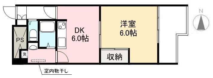 藤塚コーポラス(1DK/2階)の間取り写真