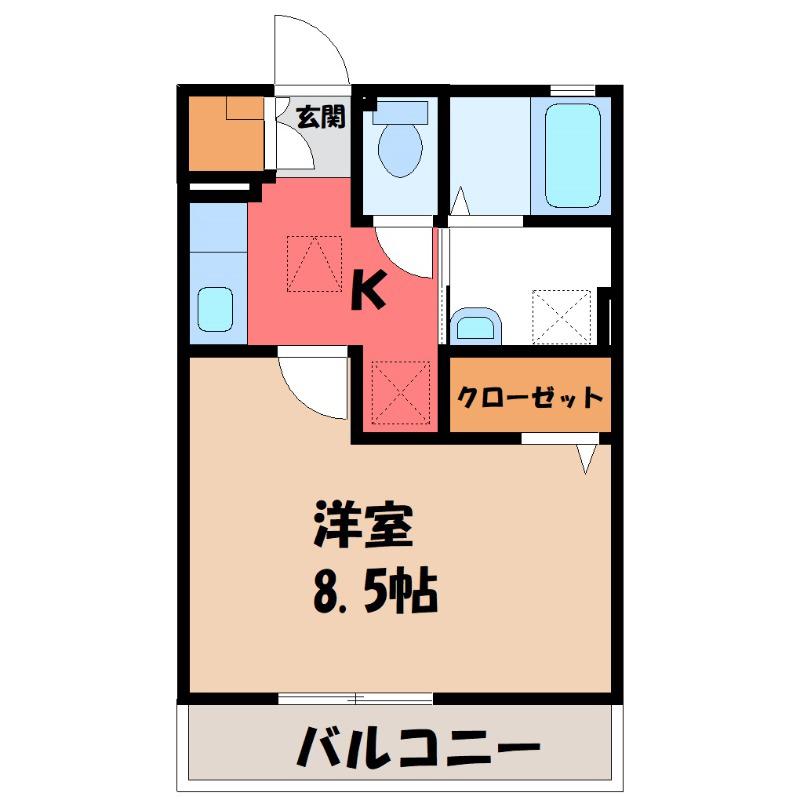 グランブリック(1K/1階)の間取り写真