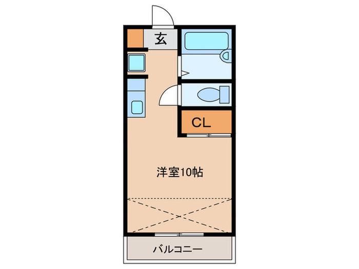 コーポ メルベーユ(ワンルーム/1階)の間取り写真