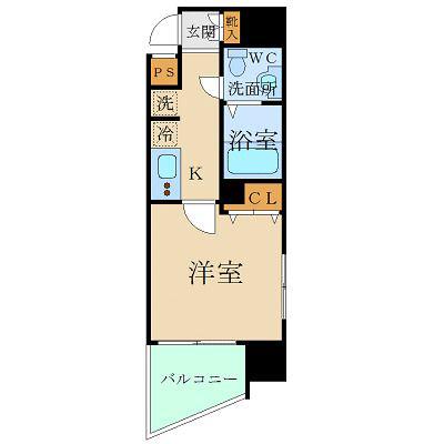 スカイコート新宿壱番館(1K/4階)の間取り写真